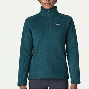 Patagonia women’s Better Sweater® 1/4-Zip Fleece Pullover Medium M Green